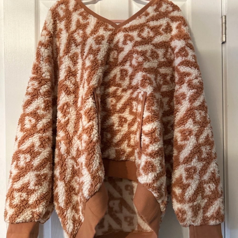 PINK Victoria's Secret Brown and Cream Patterned Top